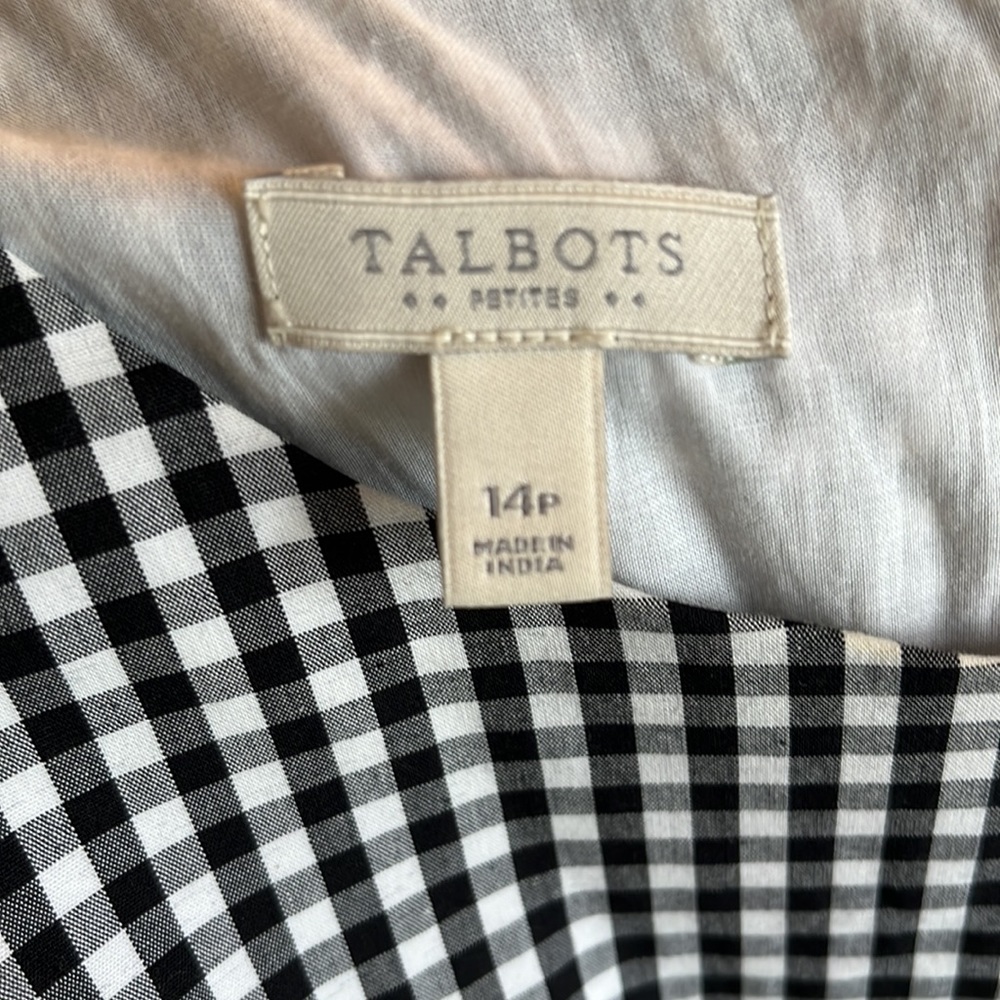 Talbots Petite Gingham Fully Lined Sleeveless Dre… - image 3